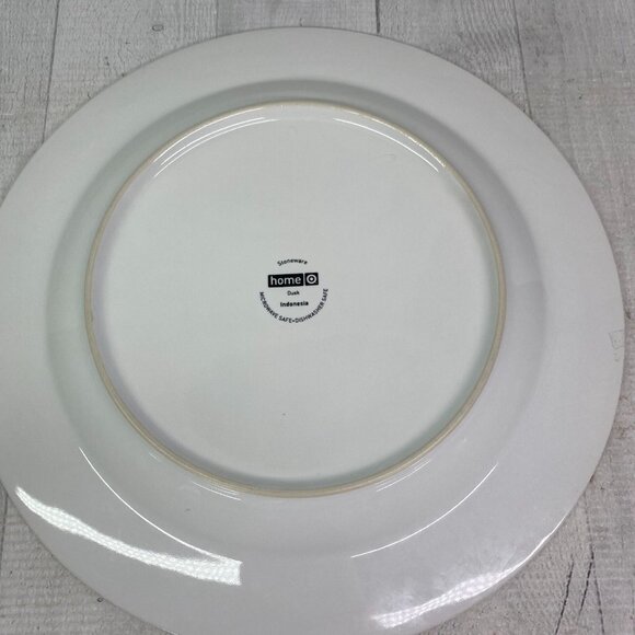 Home Target DUSK Brown Geometric Leaves White Stoneware 11" Dinner Plate Set 4 - Picture 5 of 16